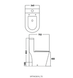Sorento SRTWC8319-P-RL-UF One Piece Water Closet Washdown With Rimless Flushing Technology P-Trap 180 mm