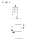 Sorento SRTWC8826-RL Close Coupled Water Closet Washdown with Rimless Flushing Technology S-Trap 250mm, P-Trap 180mm