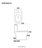 Sorento SRTWC8605-RL Close Coupled Water Closet Washdown with Rimless Flushing Technology S-Trap 250mm