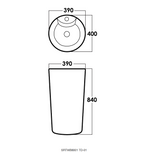 Sorento SRTWB8001 400mm Freestanding Ceramic Wash Basin with Overflow | White Bathroom Basin