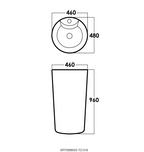 Sorento SRTWB8003-BL 480mm Freestanding Ceramic Wash Basin with Overflow | Black Bathroom Basin