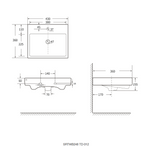 Sorento SRTWB248-MBL 430mm Wall Hung Ceramic Wash Basin with Overflow | Black Bathroom Sink