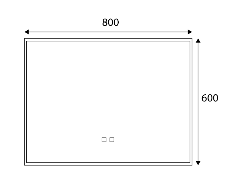 Sorento SRTMRL705 800mm Black Aluminium Frame LED Mirror | Anti-Fog, Touch Sensor &  3-Colour LED Lighting