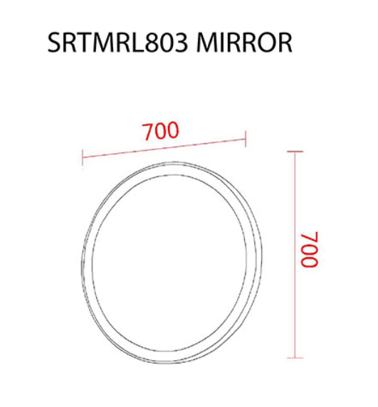 Sorento SRTMRL803 700mm Gold Aluminium Frame LED Mirror | Anti-Fog & LED Light