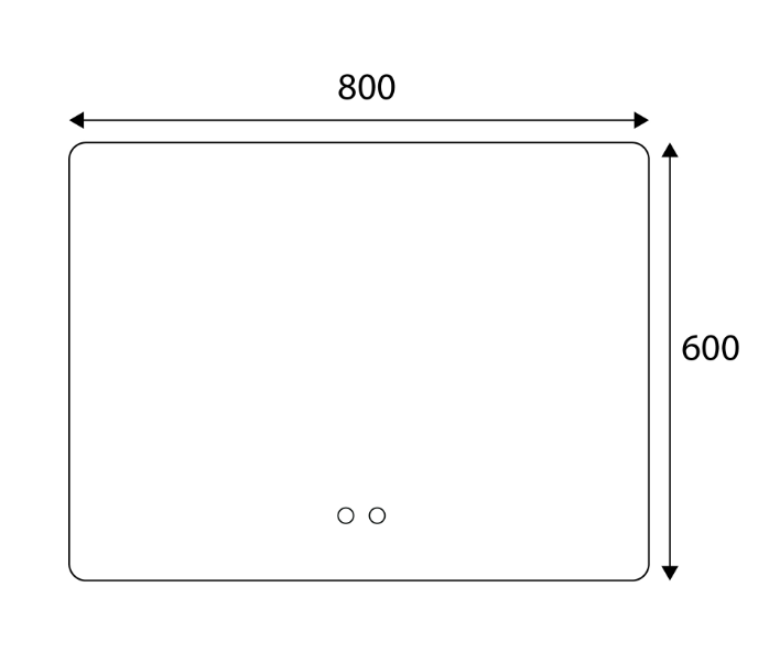 Sorento SRTMRL708 800mm Frameless LED Mirror | Anti-Fog & Touch Sensor
