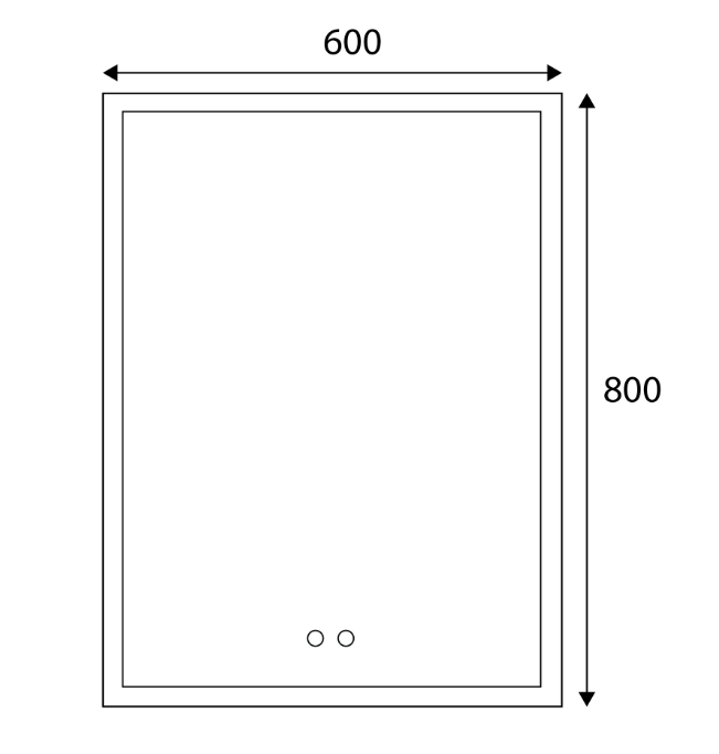 Sorento SRTMRL710 800mm Frameless LED Mirror | Anti-Fog & Touch Sensor