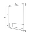 Sorento SRTMCB5061-BL 500mm Aluminium Mirror Cabinet | Black