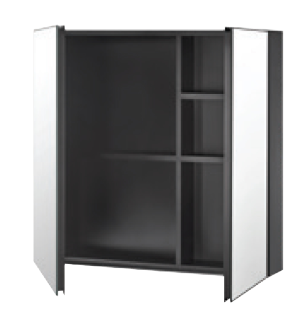 Sorento SRTMCB8071-BL 800mm Aluminium Mirror Cabinet | Black