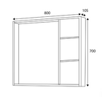 Sorento SRTMCB8081-WH 800mm Aluminium Mirror Cabinet | White