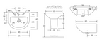 JOHNSON-SUISSE COMO Wall Hung Basin 525 x 425 x 200 MM | Ceramic Wash Basin