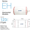 ELTON EH-123 123L 27gals Horizontal Storage Water Heater Fast Heating 3.0KW Stainless Steel Tank Hot Water System