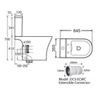 Docasa WD088P-trap 180mm S-Trap 100mm till 250mm Bathroom Closed Couple Rimless WC Water Closet 2 Piece Jamban Duduk