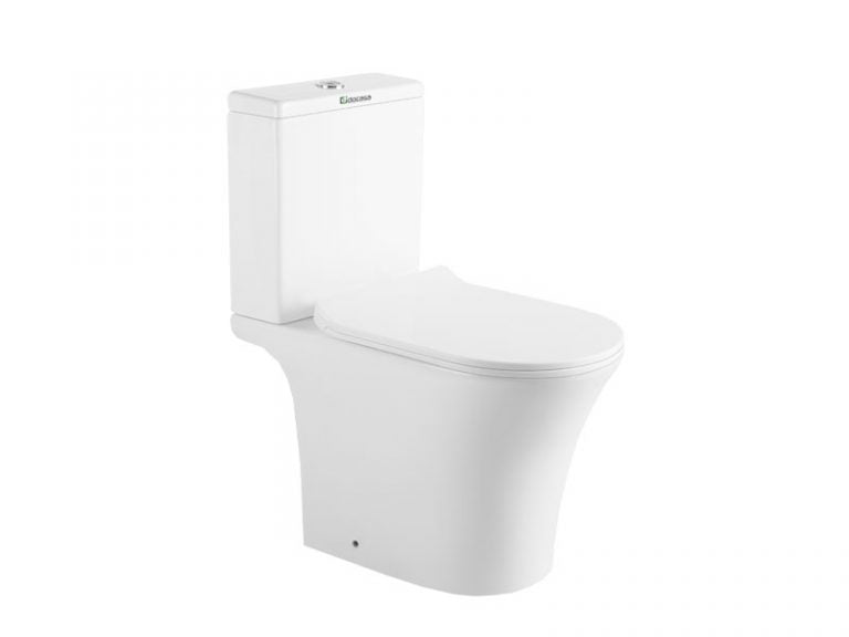 Docasa WD088P-trap 180mm S-Trap 100mm till 250mm Bathroom Closed Couple Rimless WC Water Closet 2 Piece Jamban Duduk