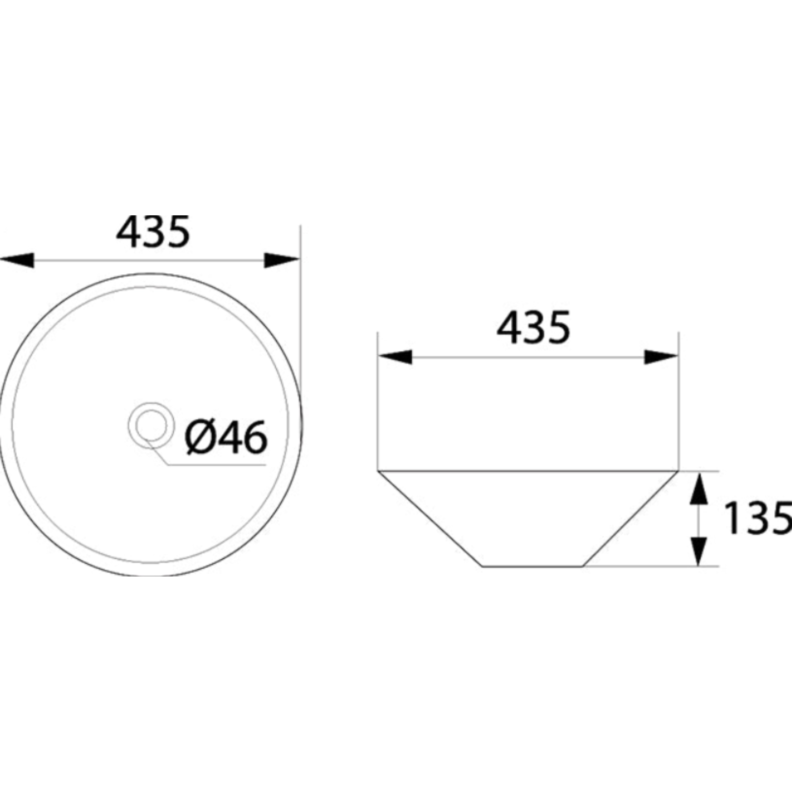DOCASA 234 435mm Ceramic White Counter Top Basin Sinki Tandas Bilik Mandi For Bathroom, Dining Area, And Outdoor