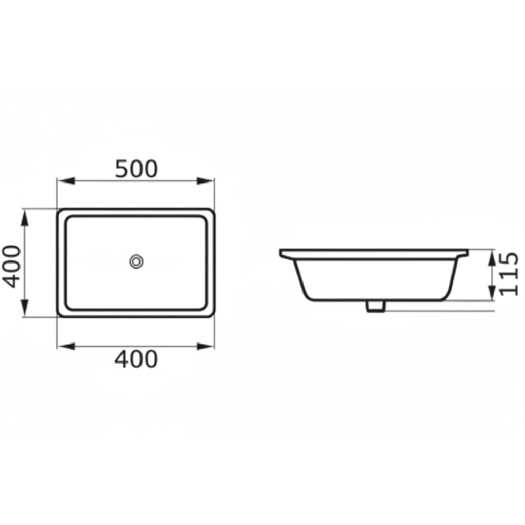DOCASA 2004 500mm Ceramic White Under Counter Basin Sinki Tandas Bilik Mandi For Bathroom,Dining Area,Outdoor Murah
