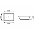 DOCASA 2004 500mm Ceramic White Under Counter Basin Sinki Tandas Bilik Mandi For Bathroom,Dining Area,Outdoor Murah