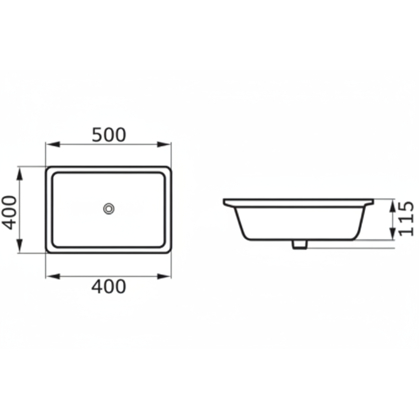 DOCASA 2004 500mm Ceramic White Under Counter Basin Sinki Tandas Bilik Mandi For Bathroom,Dining Area,Outdoor Murah