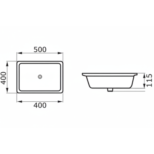DOCASA 2004 500mm Ceramic White Under Counter Basin Sinki Tandas Bilik Mandi For Bathroom,Dining Area,Outdoor Murah
