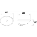DOCASA 3017 435mm Ceramic White Under Counter Basin Sinki Tandas Bilik Mandi For Bathroom,Dining Area,Outdoor Murah