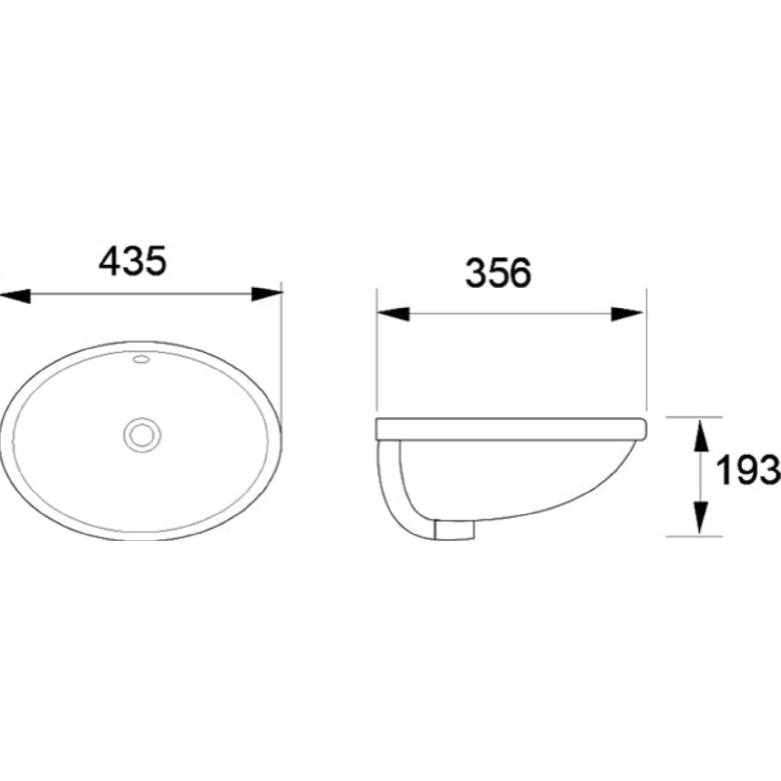 DOCASA 3017 435mm Ceramic White Under Counter Basin Sinki Tandas Bilik Mandi For Bathroom,Dining Area,Outdoor Murah