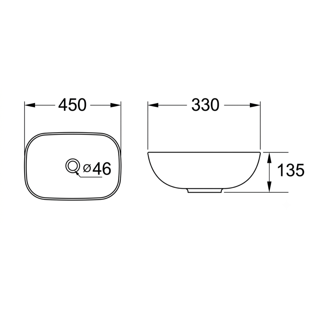 DOCASA 1087MB 450mm Ceramic Marble Counter Top Basin Sinki Tandas Bilik Mandi For Bathroom,Dining Area,Outdoor Murah