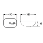 DOCASA 1087MB 450mm Ceramic Marble Counter Top Basin Sinki Tandas Bilik Mandi For Bathroom,Dining Area,Outdoor Murah