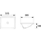 DOCASA 2020 515mm Ceramic White Under Counter Basin Sinki Tandas Bilik Mandi For Bathroom,Dining Area,Outdoor Murah