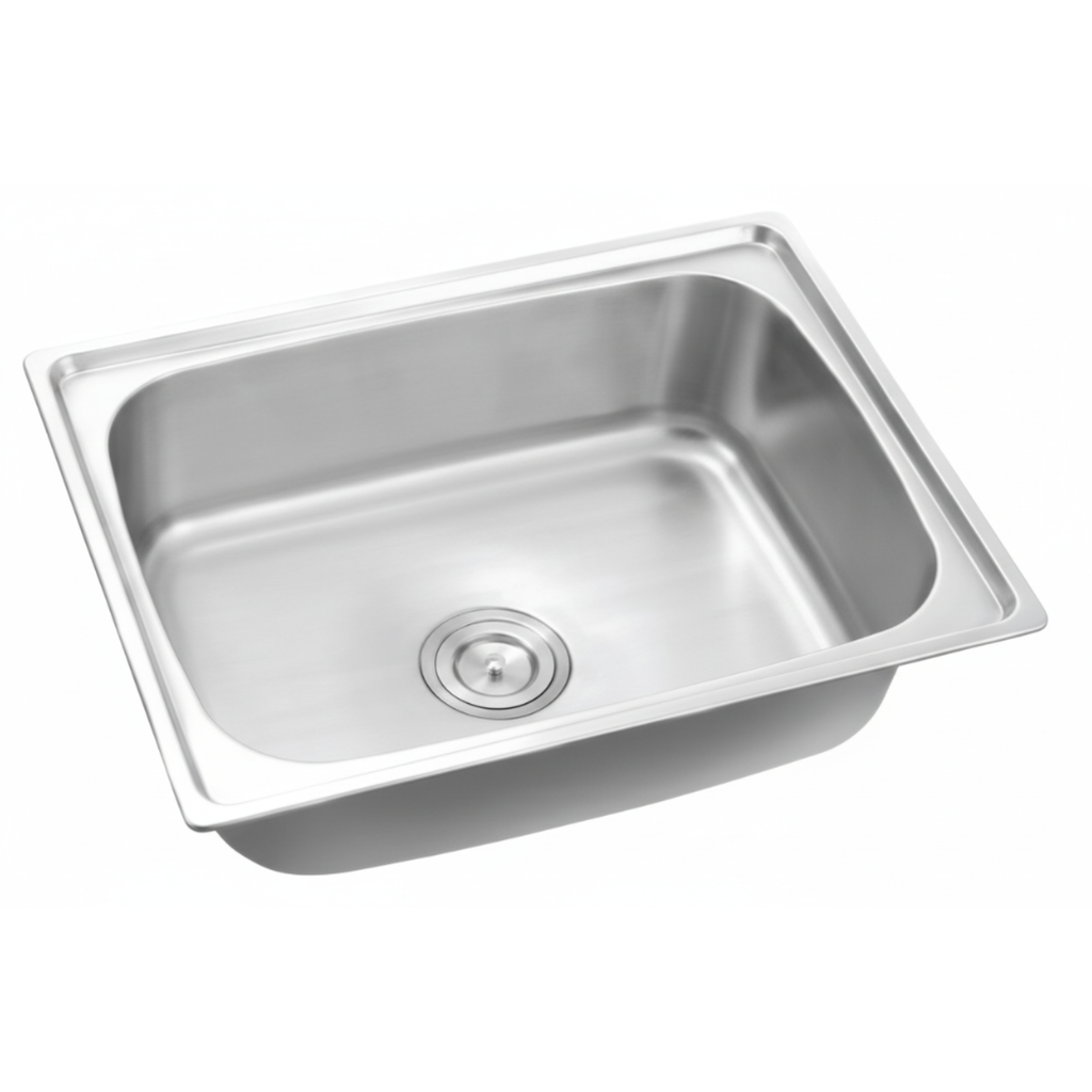GLORY GL6045 600mm Stainless Steel Kitchen Sink Top-Mount Single Bowl Matt Sinki Dapur