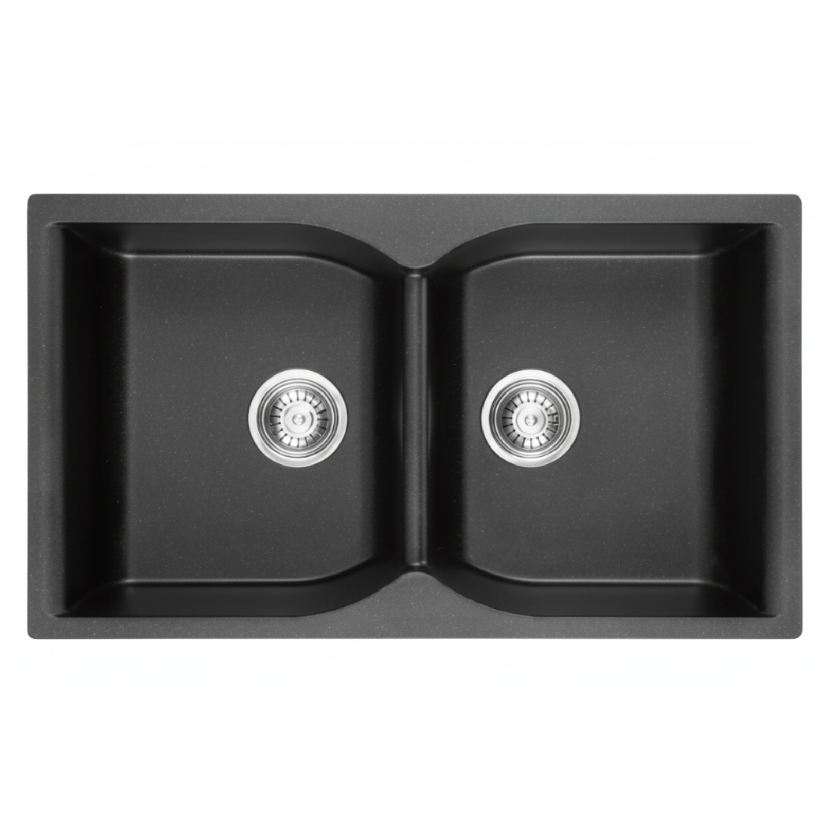 GLORY GL8650-B 860mm Granite Stone Kitchen Sink Top-Mount Double Bowl Matt Sinki Dapur