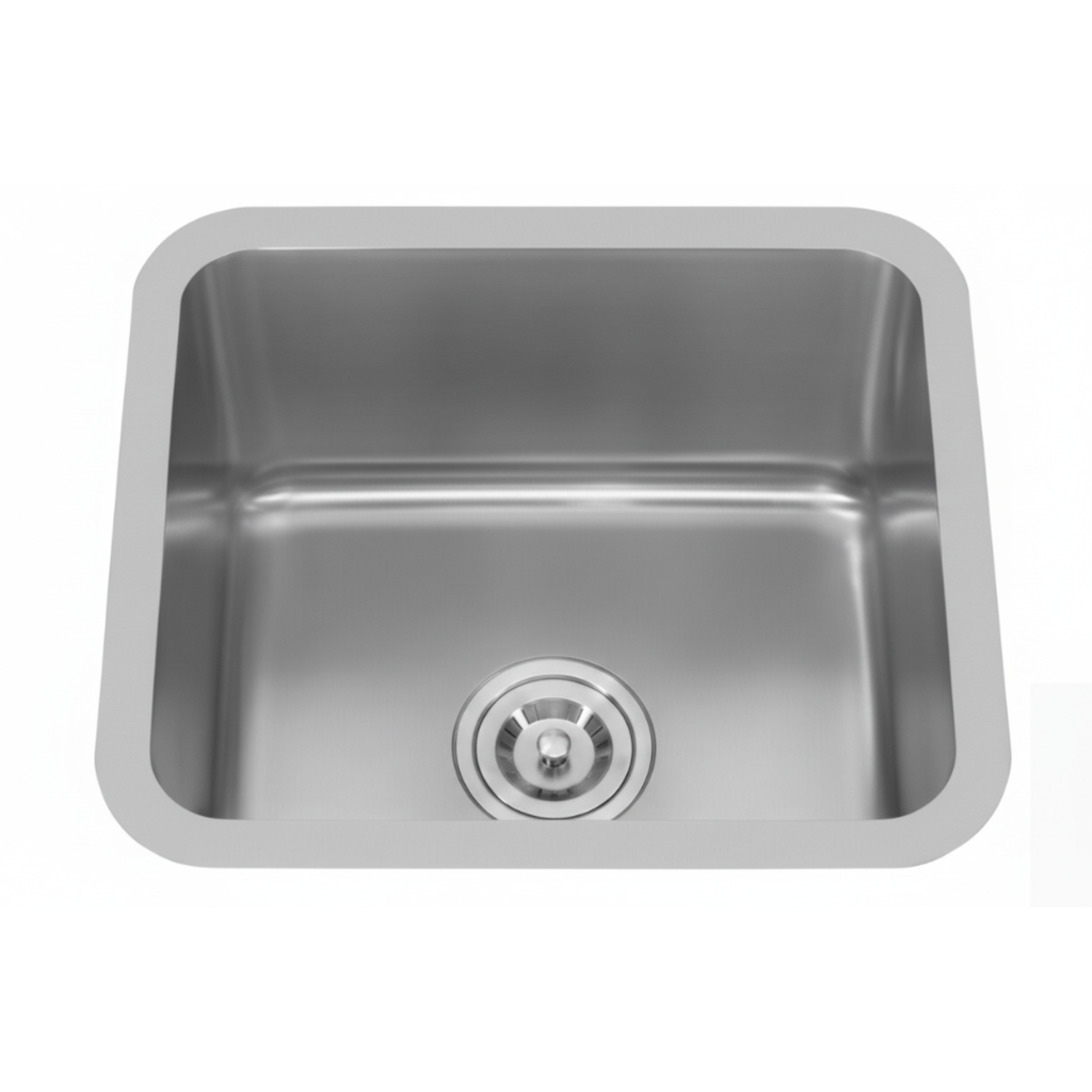 GLORY GL5040-R50 450mm Stainless Steel Kitchen Sink Top-Mount Single Bowl Matt Sinki Dapur
