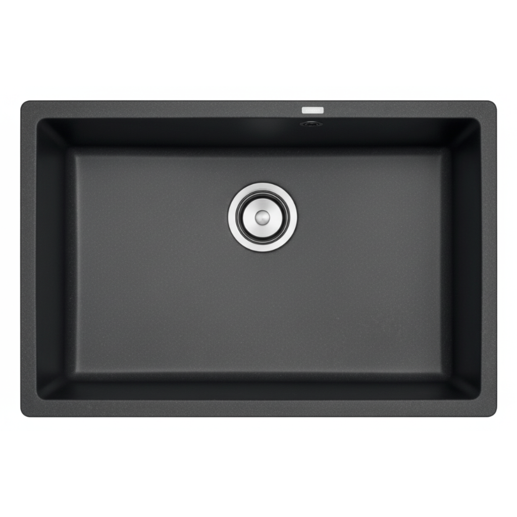 GLORY GL7945-B 790mm Granite Stone Kitchen Sink Top-Mount Single Bowl Matt Sinki Dapur