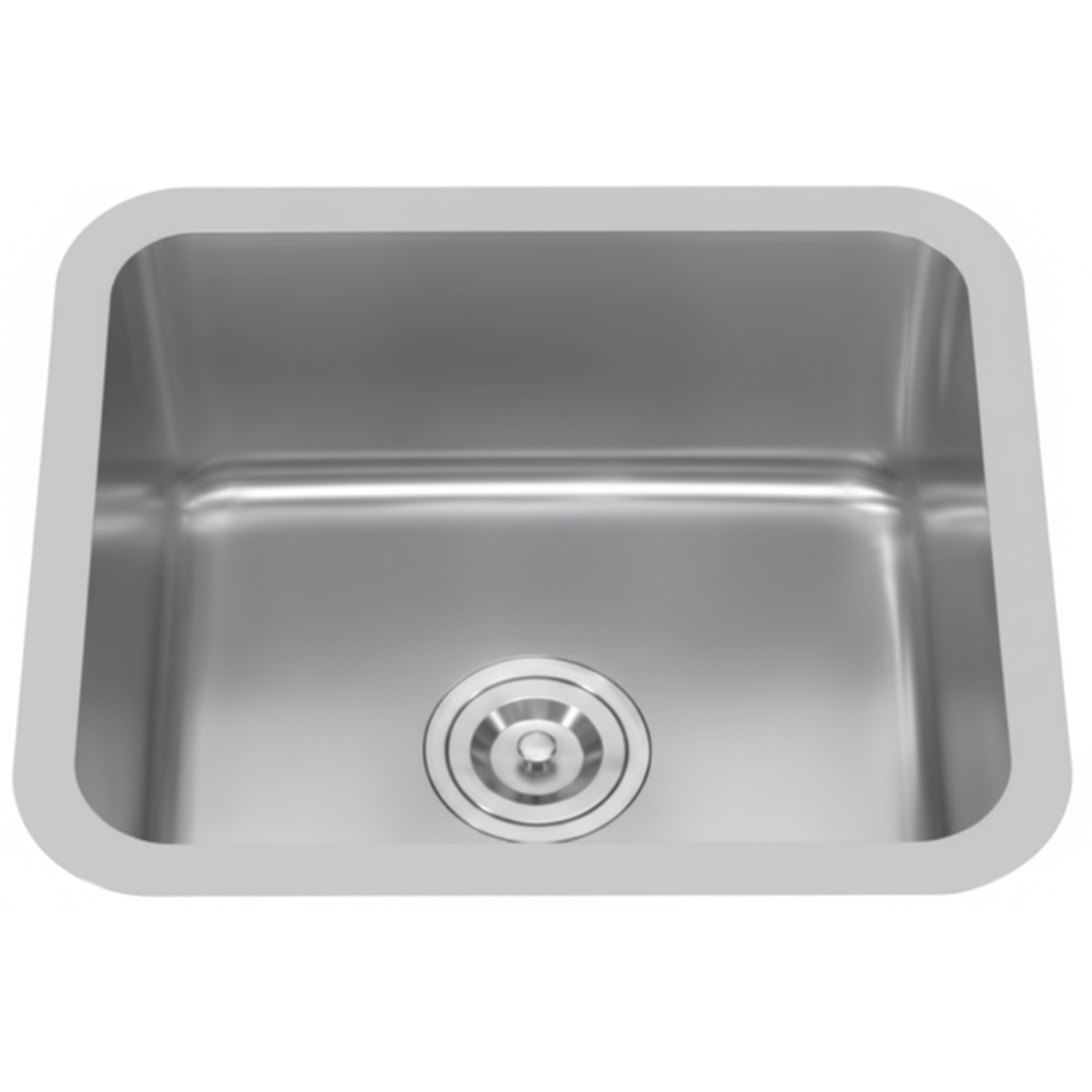 GLORY GL4944-R50 490mm Stainless Steel Kitchen Sink Top-Mount Single Bowl Matt Sinki Dapur