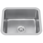 GLORY GL4944-R50 490mm Stainless Steel Kitchen Sink Top-Mount Single Bowl Matt Sinki Dapur