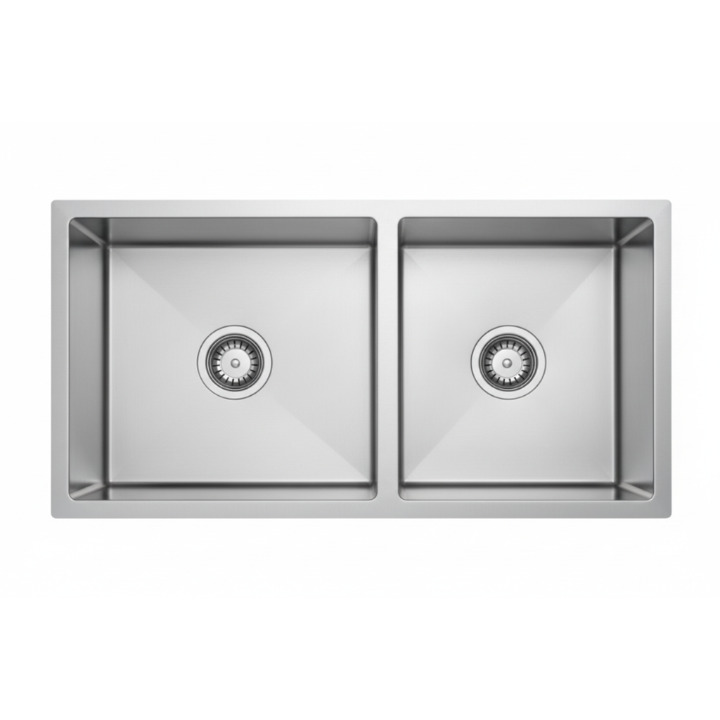 GLORY GL9045 900mm Stainless Steel 304 Kitchen Sink Undermount Double Bowl Matt Sinki Dapur