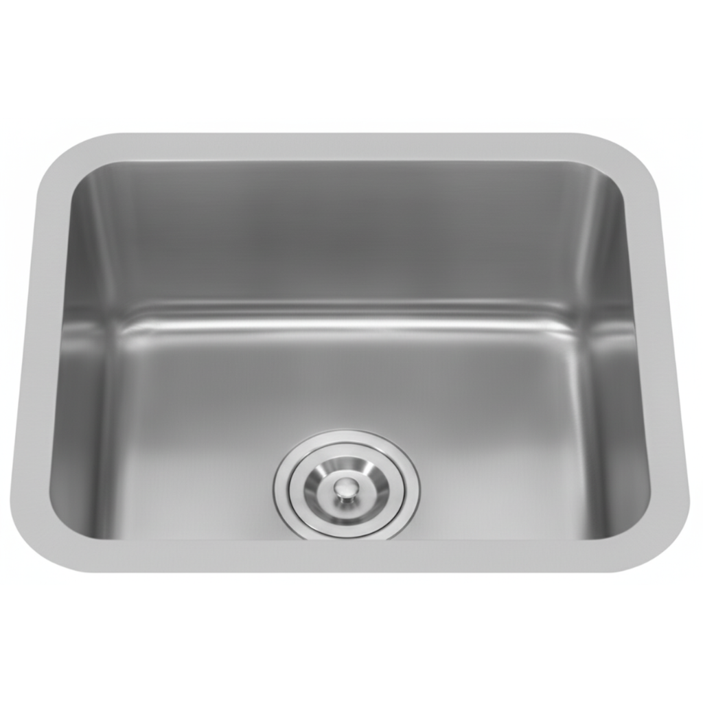 GLORY GL5045-R50 500mm Stainless Steel Kitchen Sink Top-Mount Single Bowl Matt Sinki Dapur