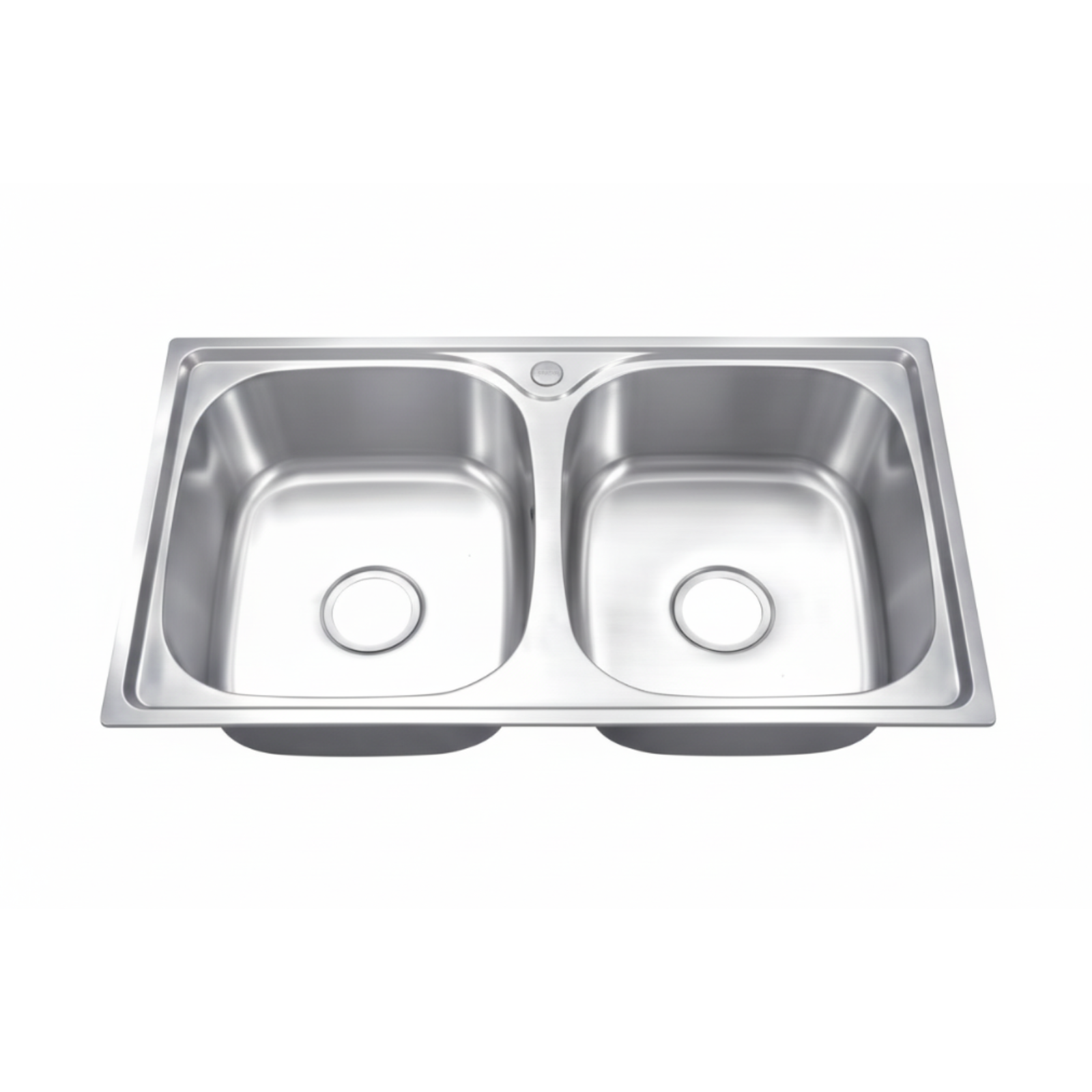 GLORY GL7843 780mm Stainless Steel Kitchen Sink Top-Mount Double Bowl Matt Sinki Dapur