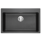 GLORY GL7950-B 790mm Granite Stone Kitchen Sink Top-Mount Single Bowl Matt Sinki Dapur