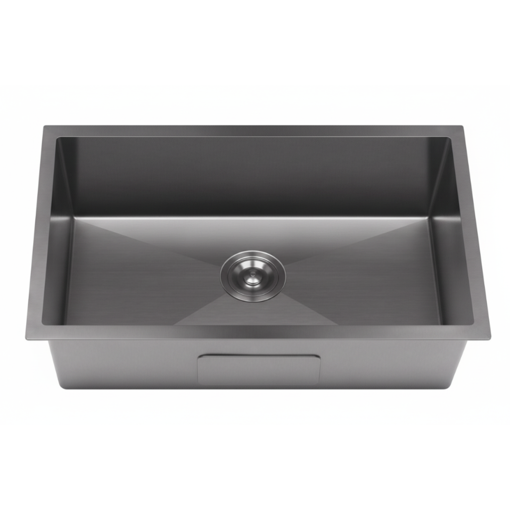 GLORY GL7545-BL 750mm Stainless Steel 201 Kitchen Sink Undermount Single Bowl Matt Sinki Dapur