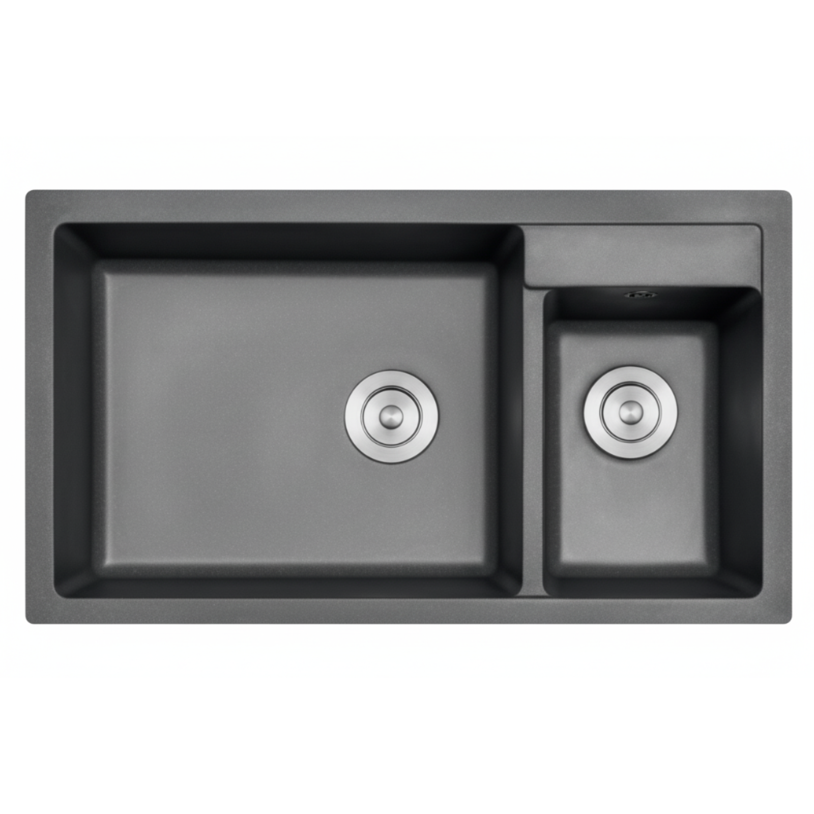 GLORY GL86502-B 860mm Granite Stone Kitchen Sink Top-Mount Double Bowl Matt Sinki Dapur