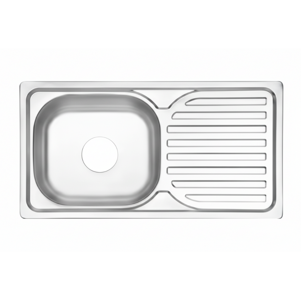 GLORY GL8045 800mm Stainless Steel Kitchen Sink Top-Mount Single Bowl Matt Sinki Dapur