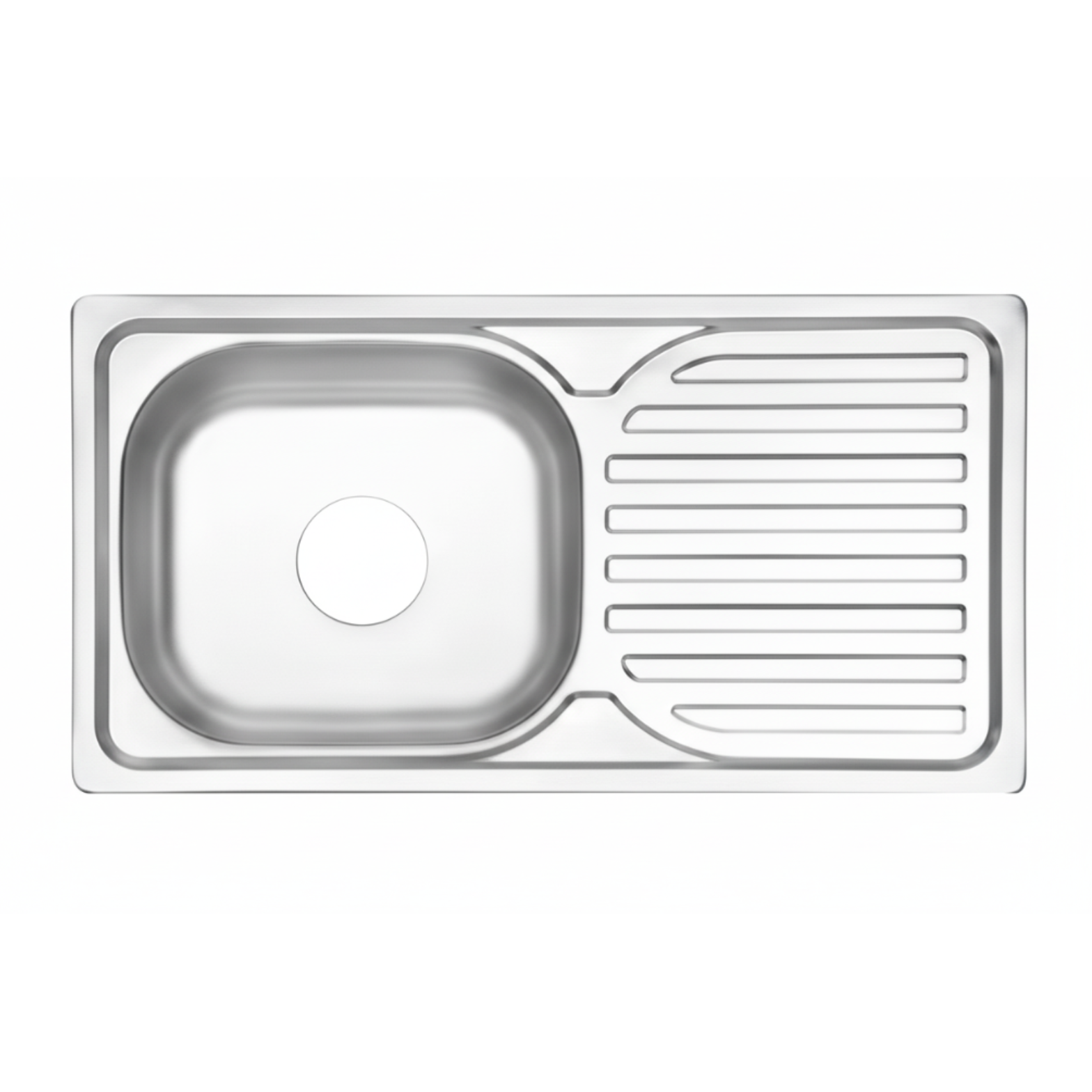 GLORY GL8045 800mm Stainless Steel Kitchen Sink Top-Mount Single Bowl Matt Sinki Dapur