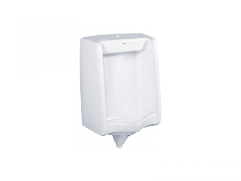 DOCASA WHU107 Wall Hung Urinal Bowl comes with Top Inlet pre-punch flush hole with Exposed Manual Urinal Flush Valve