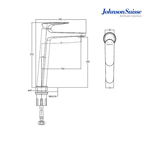 Johnson Suisse Resina WBFA301710CP Single Lever Tall Basin Mixer | Chrome