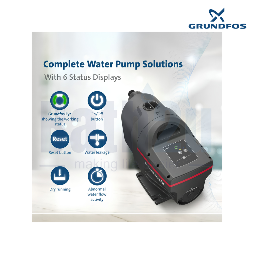 Grundfos SCALA1 3-45 Smart Home Booster Water Pump  with Bluetooth Control | Quiet Self-Priming High Pressure Pump for 1-3 Bathrooms | 0.58kW