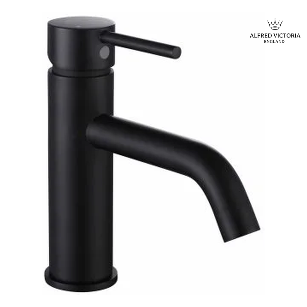 ALFRED VICTORIA 168mm Single Lever Basin Mixer Tap - Matt Black
