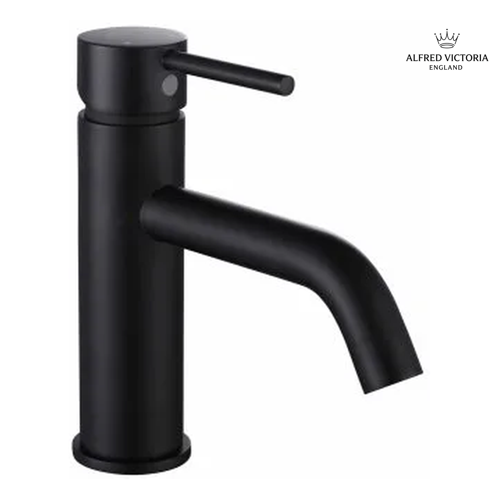 ALFRED VICTORIA 168mm Single Lever Basin Mixer Tap - Matt Black