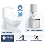 [Malaysia Day Special Bathroom Package] One-Piece Water Closet + 430mm Aluminium Basin Cabinet Set