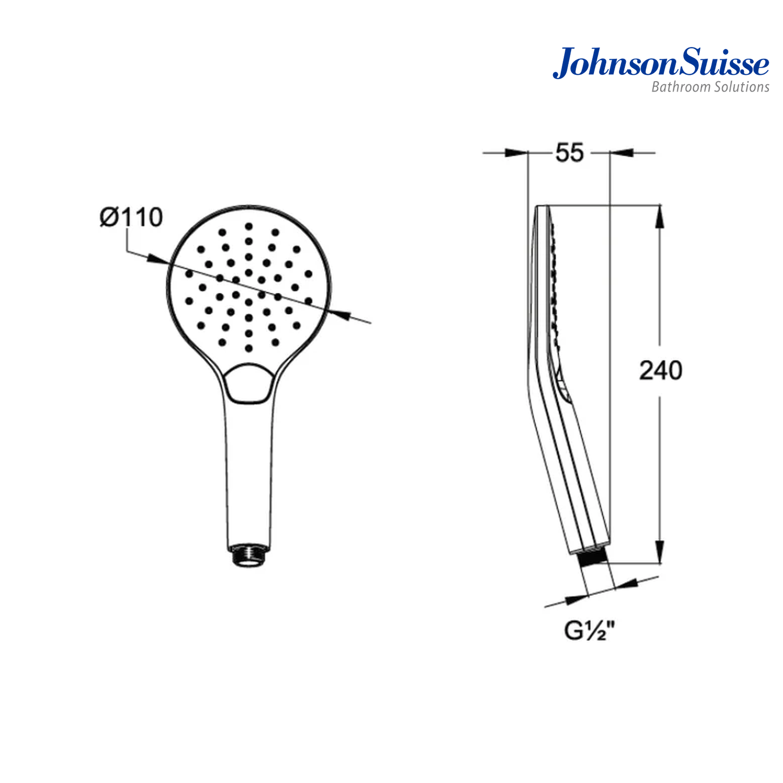 Johnson Suisse Bering-N WBFA301636CP Three Functions Hand Shower | Chrome