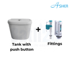 Asher T61P 420mm Ceramic Cistern Set for 2-Piece Close Couple Toilet Bowl with Single Flush Button