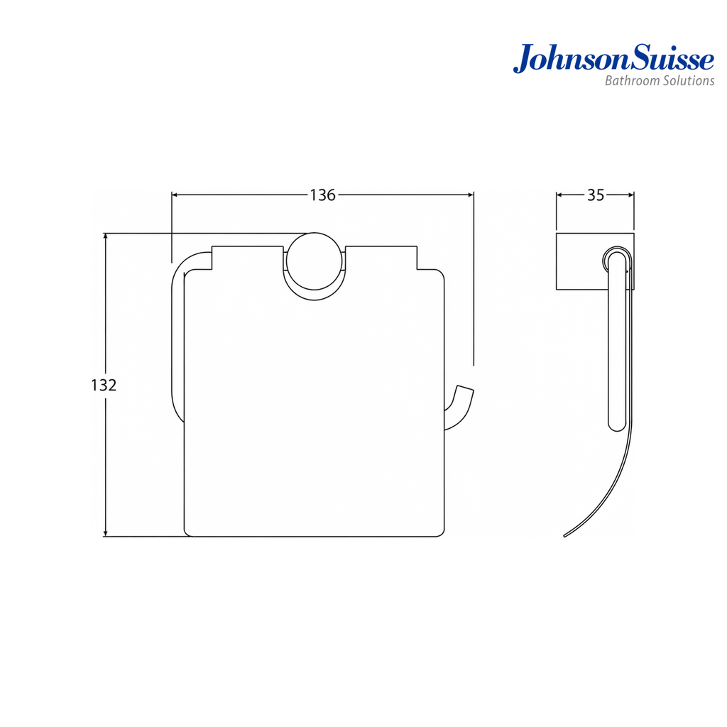 Johnson Suisse Cesena Toilet Roll Holder with Lid | WBBA100377 | Silver Chrome